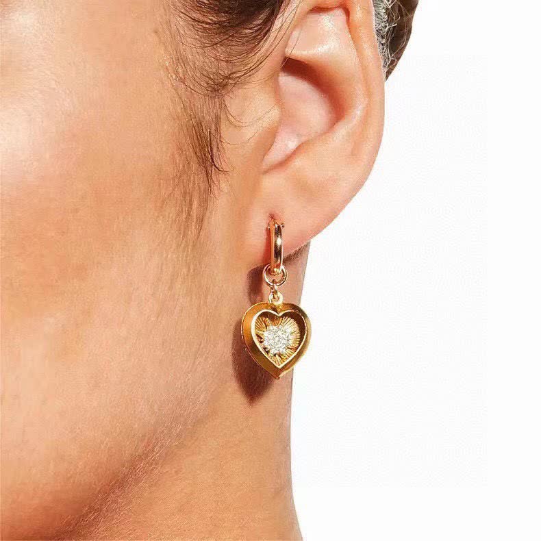 Bottega Veneta Gold Heart Earrings
